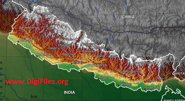 نقشه نپال در جهان